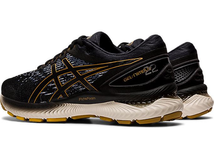 Black / Black Asics GEL-Nimbus 22 Knit Men's Running Shoes | HRYC7935