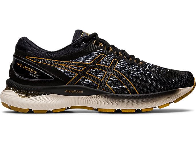 Black / Black Asics GEL-Nimbus 22 Knit Men's Running Shoes | HRYC7935