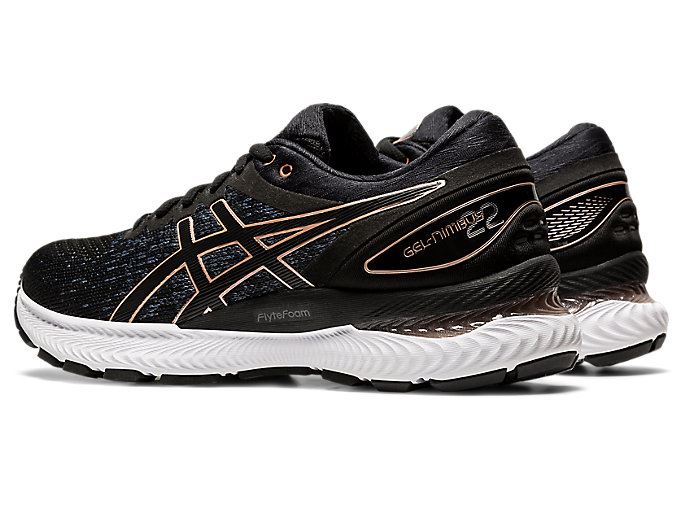 Black / Black Asics GEL-Nimbus 22 Knit Women's Running Shoes | ZJWK1779