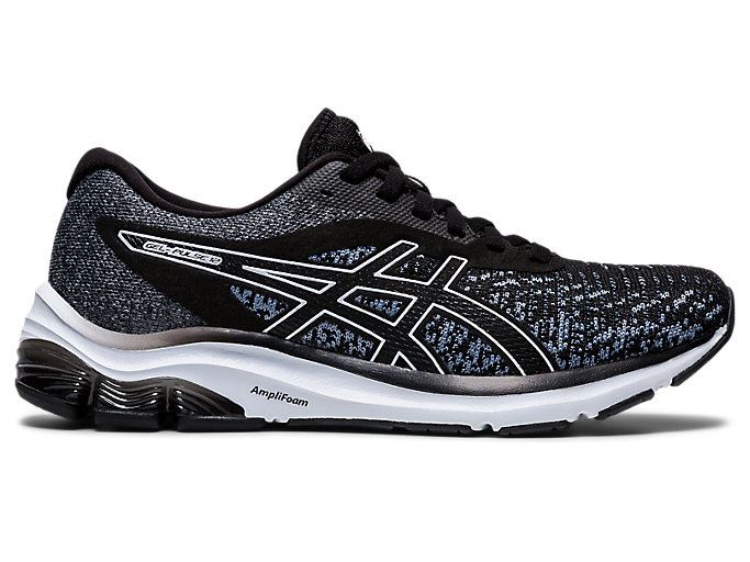 Black / Black Asics GEL-PULSE 12 Knit Women\'s Running Shoes | DCSU2260