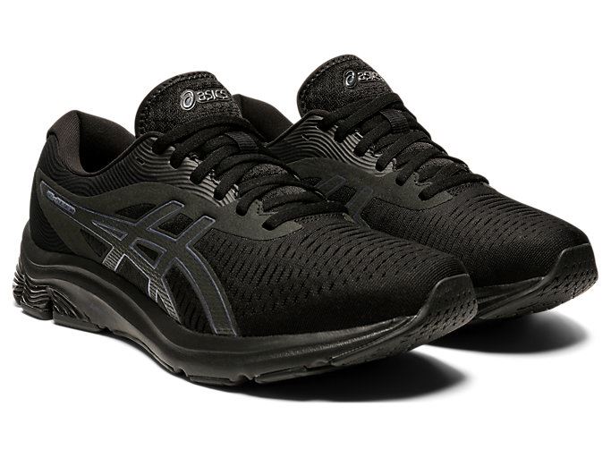 Black / Black Asics GEL-PULSE 12 Men's Running Shoes | MSBT8096