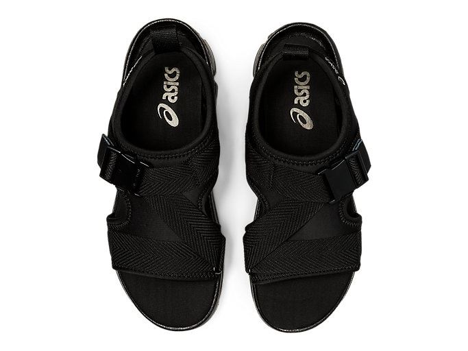 Black / Black Asics GEL-QUANTUM 90 SD Men's Sandals | VLWW1509