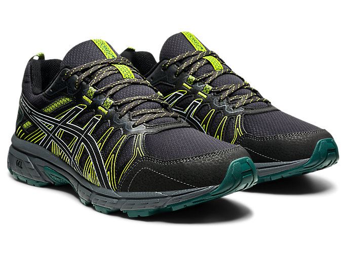 Black / Black Asics GEL-VENTURE 7 Men's Trail Running Shoes | UVUV6386