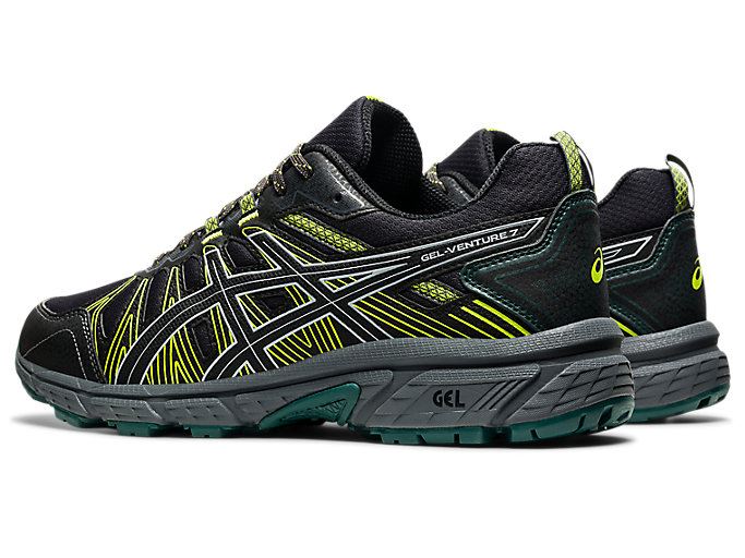 Black / Black Asics GEL-VENTURE 7 Men's Trail Running Shoes | UVUV6386