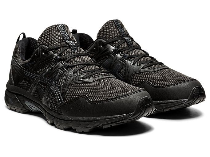 Black / Black Asics GEL-VENTURE 8 (4E) Men's Trail Running Shoes | ANEZ8416