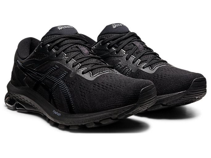 Black / Black Asics GT-1000 10 (4E) Men's Running Shoes | FBZA2813