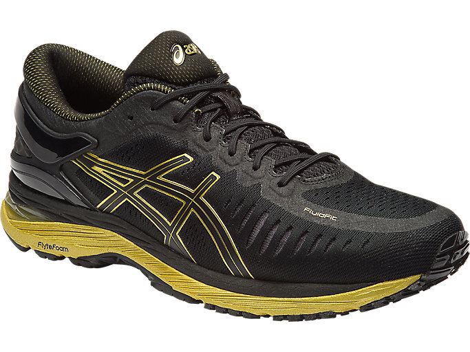 Black / Black / Gold Asics Metarun Men's Running Shoes | XRZQ1861