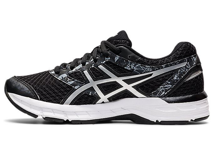 Black / Black / Silver Asics GEL-Excite 4 Women's Running Shoes | TEVE0283