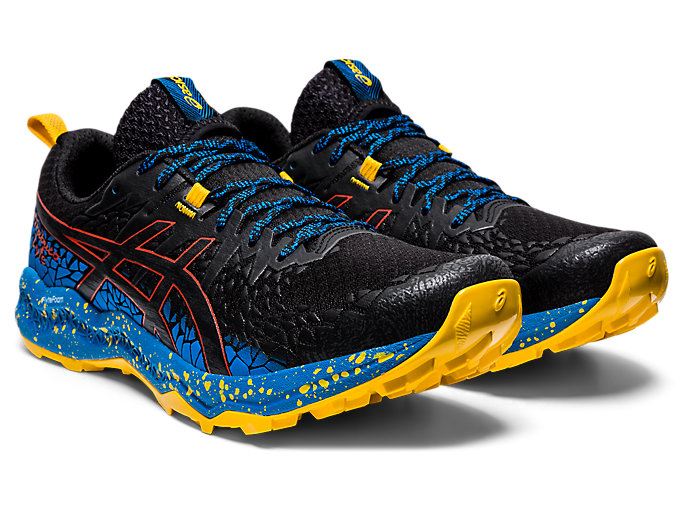 Black / Blue Asics FujiTrabuco Lyte Men's Trail Running Shoes | DIVB4665