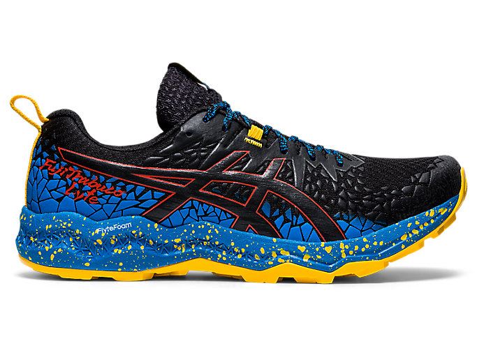 Black / Blue Asics FujiTrabuco Lyte Men\'s Trail Running Shoes | DIVB4665