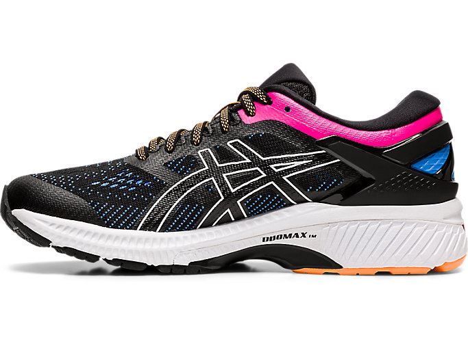 Black / Blue Asics GEL-KAYANO 26 Women's Running Shoes | UKXB0176