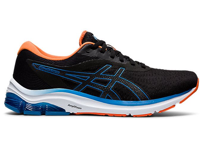 Black / Blue Asics GEL-PULSE 12 Men\'s Running Shoes | RPGI8984