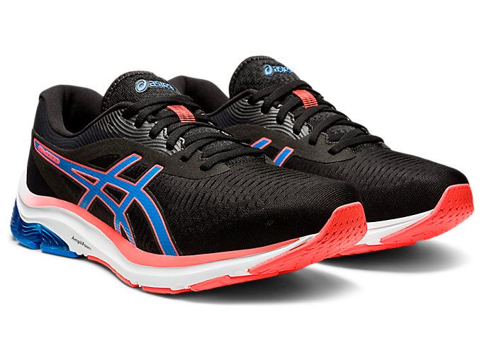 Black / Blue Asics GEL-PULSE 12 Men's Running Shoes | VPAJ0586