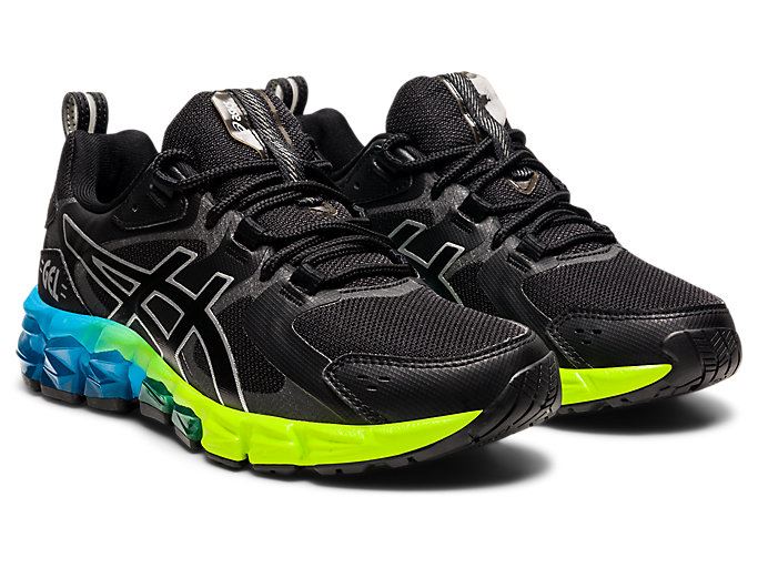 Black / Blue Asics GEL-QUANTUM 180 6 GS Kids' Sneakers | OCHN3167