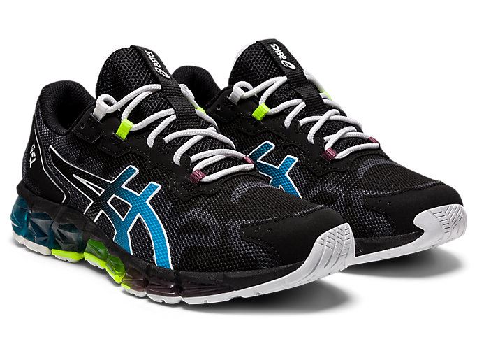 Black / Blue Asics GEL-QUANTUM 360 6 GS Kids' Sneakers | AHHD0922