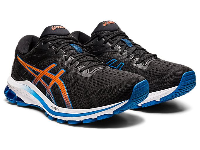 Black / Blue Asics GT-1000 10 Men's Running Shoes | VSYX3303