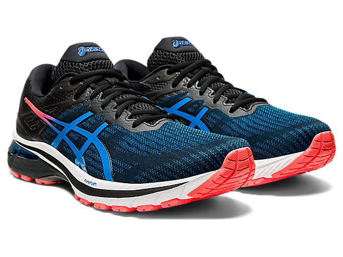 Black / Blue Asics GT-2000 9 (4E) Men's Running Shoes | FQXS4710