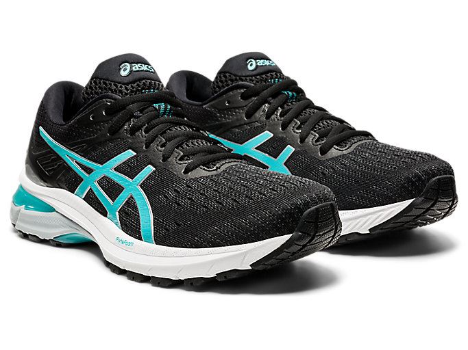 Black / Blue Asics GT-2000 9 Women's Running Shoes | RIAI6833