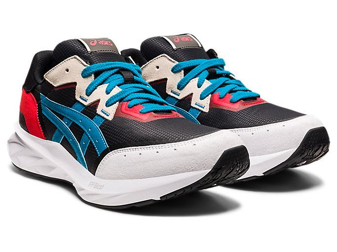 Black / Blue Asics TARTHER BLAST Men's Sneakers | NBAN2229