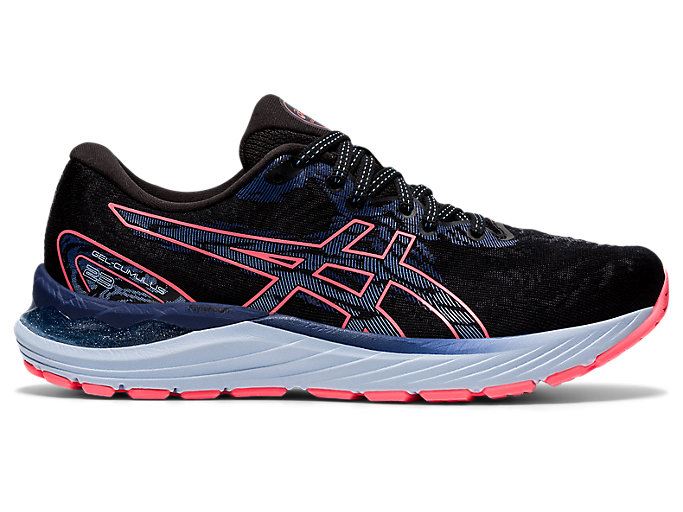 Black / Coral Asics GEL-CUMULUS 23 Women's Running Shoes | UOUH0423