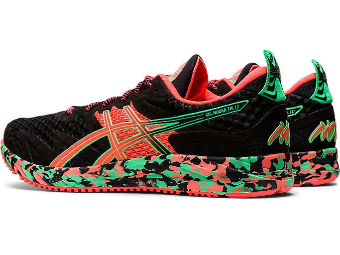 Black / Coral Asics GEL-NOOSA TRI 12 Men's Running Shoes | TNOC9135