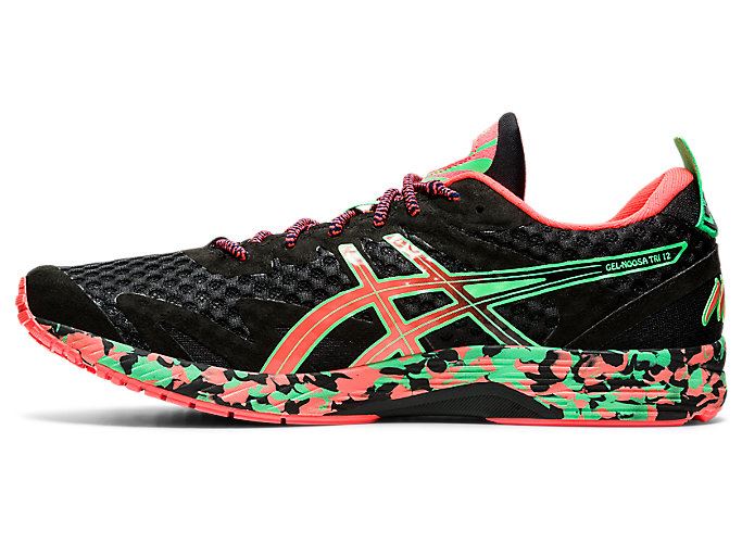 Black / Coral Asics GEL-NOOSA TRI 12 Men's Running Shoes | TNOC9135