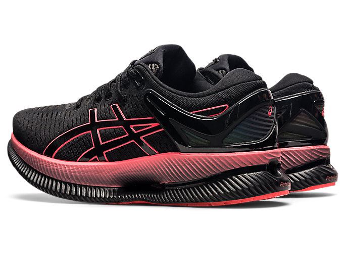 Black / Coral Asics METARIDE Women's Running Shoes | EETH8123