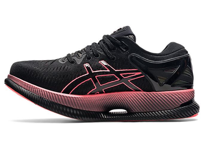 Black / Coral Asics METARIDE Women's Running Shoes | EETH8123