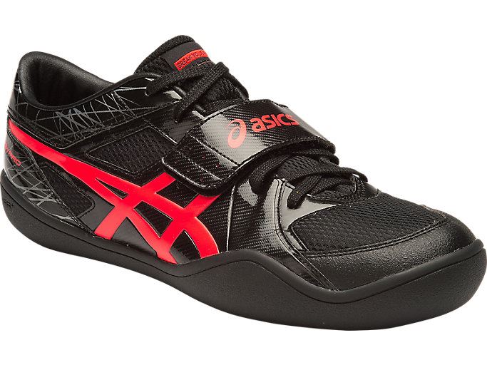 Black / Coral Asics Throw Pro Men's Track Shoes | YKBA6580