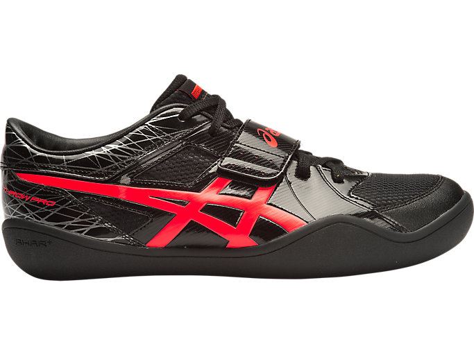 Black / Coral Asics Throw Pro Men\'s Track Shoes | YKBA6580