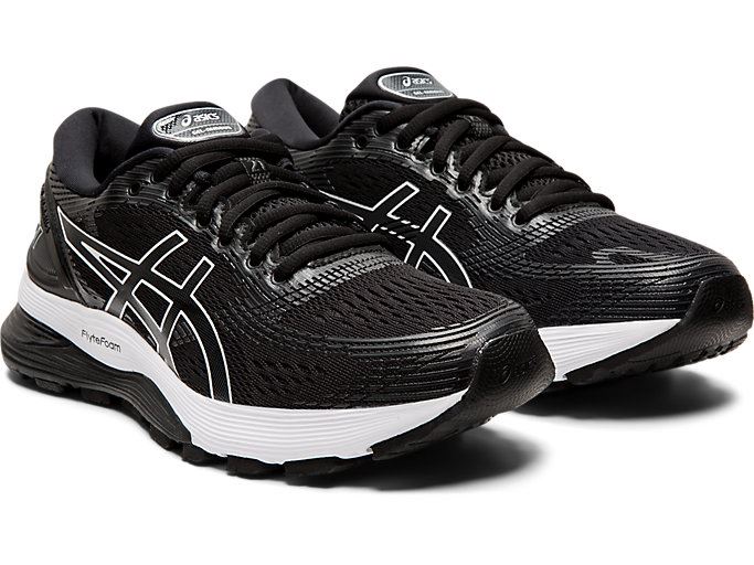 Black / Dark Grey Asics GEL-NIMBUS 21 Women's Running Shoes | ADLB2200