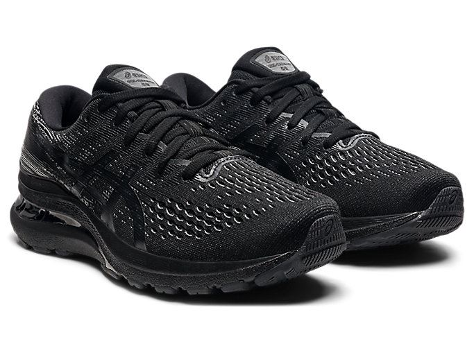 Black / Deep Grey Asics GEL-KAYANO 28 Women's Running Shoes | XYYR4554