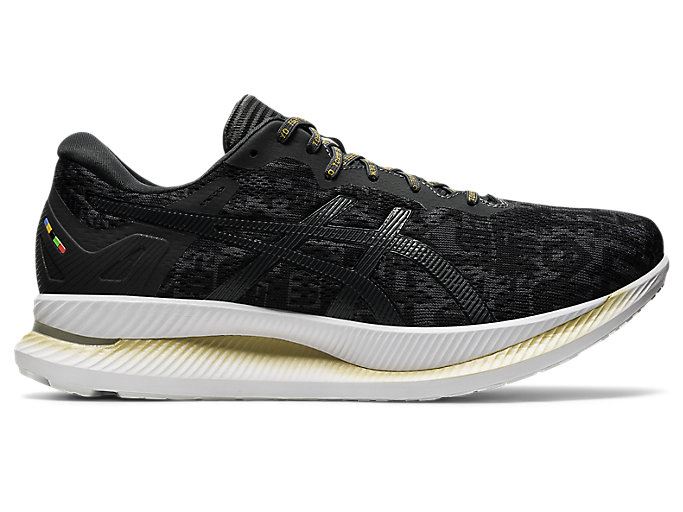 Black / Deep Grey Asics GLIDERIDE Men\'s Running Shoes | NKNO2467