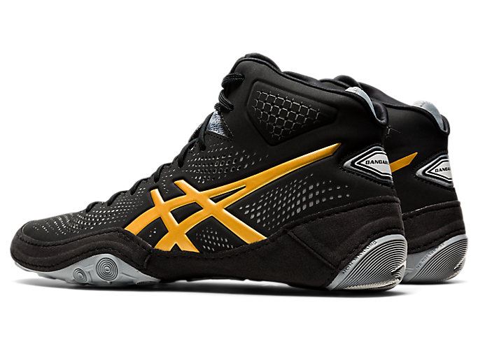 Black / Gold Asics DAN GABLE EVO 2 Men's Wrestling Shoes | UUYO9485