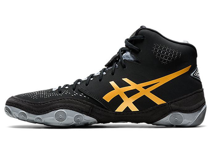 Black / Gold Asics DAN GABLE EVO 2 Men's Wrestling Shoes | UUYO9485