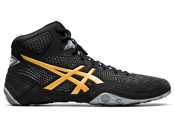 Black / Gold Asics DAN GABLE EVO 2 Men's Wrestling Shoes | UUYO9485