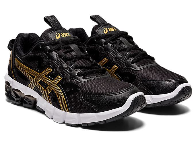 Black / Gold Asics GEL-QUANTUM 90 3 GS Kids' Sneakers | YIDC4054