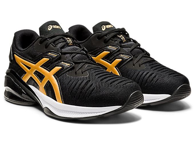 Black / Gold Asics GEL-QUANTUM INFINITY JIN Women's Sneakers | BIXV0570