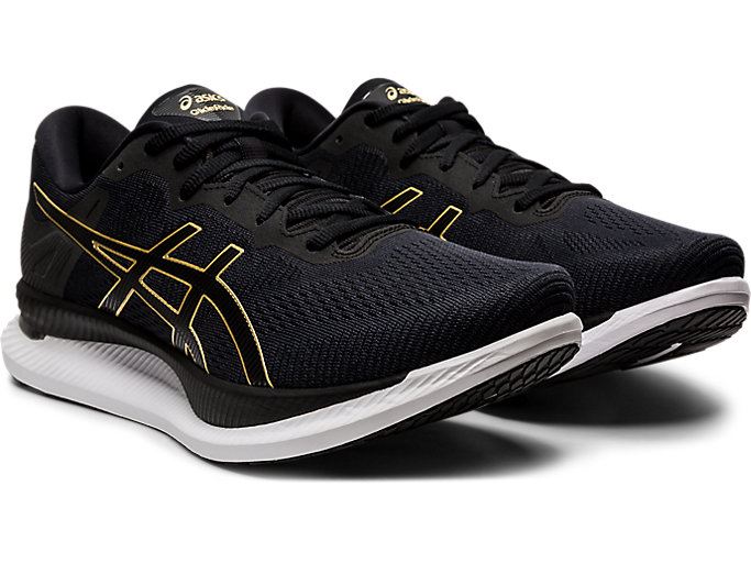 Black / Gold Asics GLIDERIDE Men's Running Shoes | UNBH8701