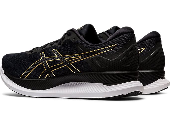 Black / Gold Asics GLIDERIDE Men's Running Shoes | UNBH8701