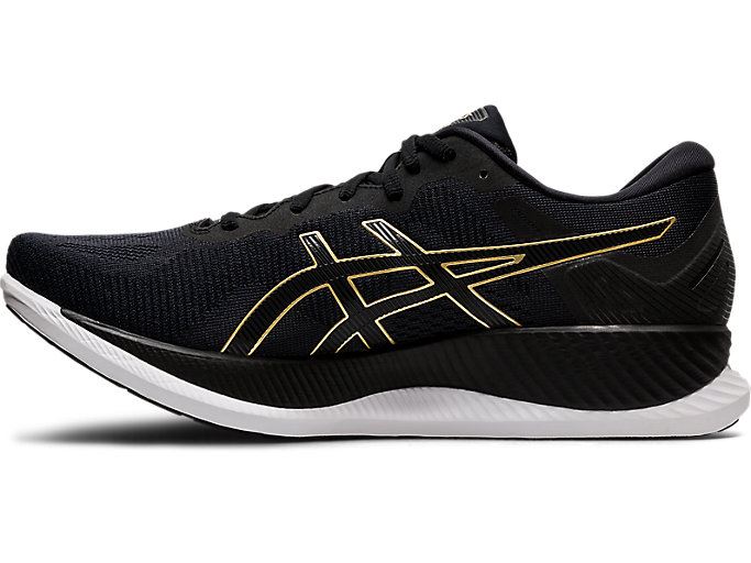 Black / Gold Asics GLIDERIDE Men's Running Shoes | UNBH8701