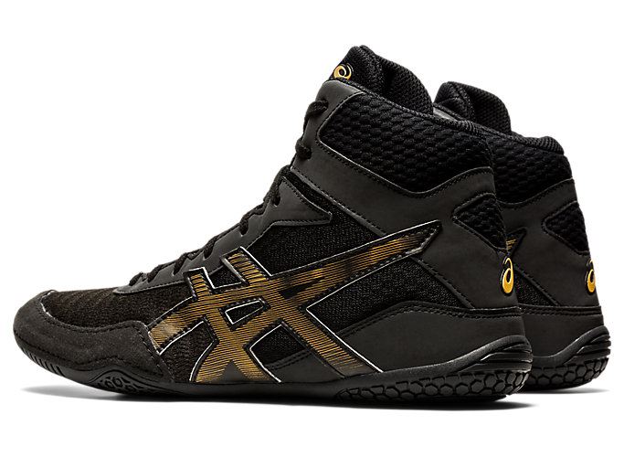 Black / Gold Asics MATCONTROL 2 L.E. LITE-SHOW Women's Wrestling Shoes | RENJ9820