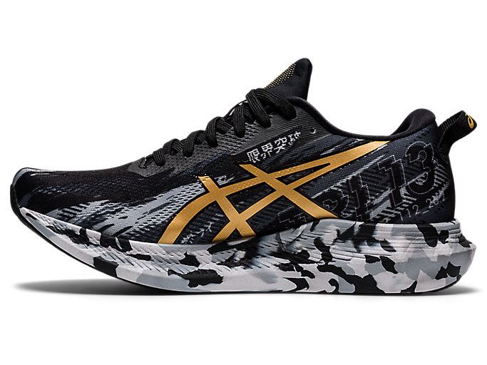 Black / Gold Asics NOOSA TRI 13 Women's Running Shoes | JOJF8822