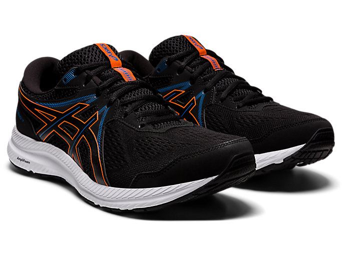 Black / Gold Orange Asics GEL-CONTEND 7 Men's Running Shoes | HKGU8297