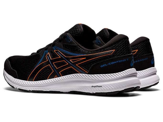 Black / Gold Orange Asics GEL-CONTEND 7 Men's Running Shoes | HKGU8297