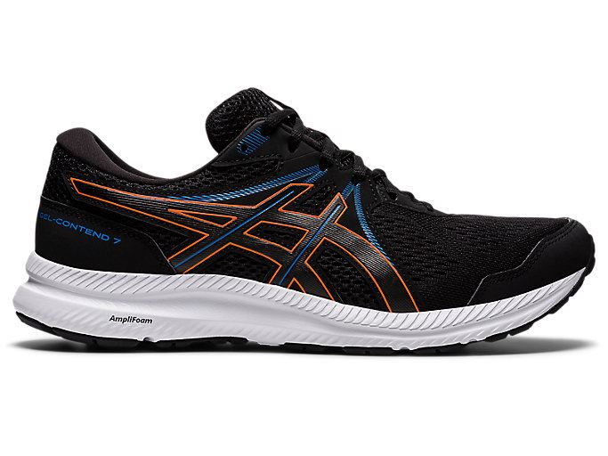 Black / Gold Orange Asics GEL-CONTEND 7 Men's Running Shoes | HKGU8297