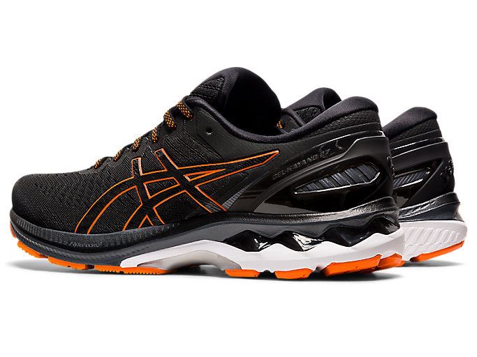 Black / Gold Orange Asics GEL-KAYANO 27 Men's Running Shoes | PEZZ5660