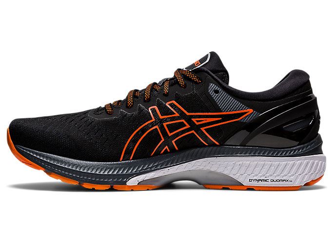 Black / Gold Orange Asics GEL-KAYANO 27 Men's Running Shoes | PEZZ5660