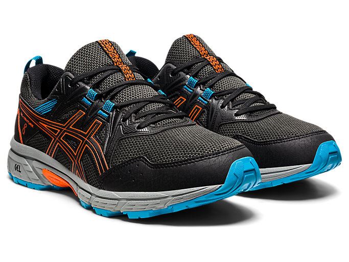 Black / Gold Orange Asics GEL-VENTURE 8 Men's Trail Running Shoes | YLTO2490