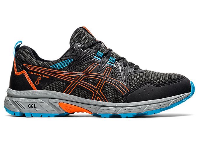 Black / Gold Orange Asics GEL-VENTURE 8 Men's Trail Running Shoes | YLTO2490